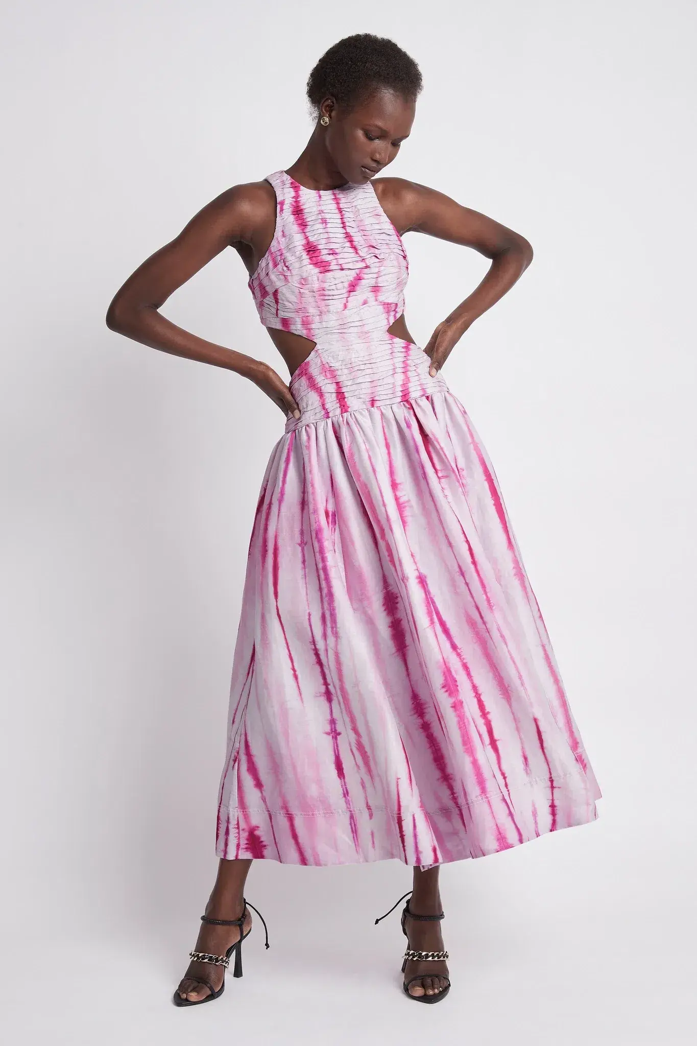 Aje Introspect Cut Out Midi Dress Pink Size 10  - Image 4