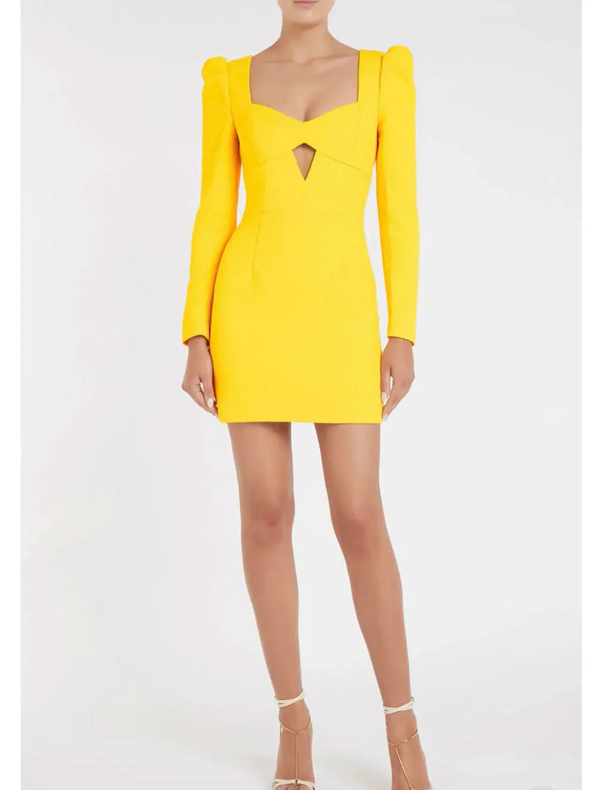 Rebecca Vallance Jaclyn Long Sleeve Mini Dress Yellow Size 12  - Image 1