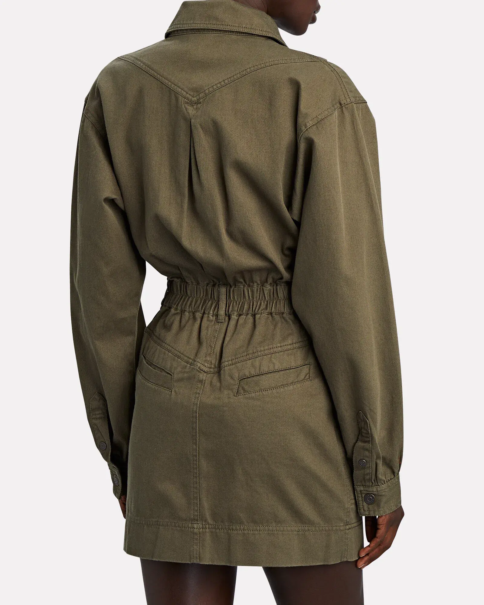 Shona Joy Chiara Utility Mini Dress Khaki Size 10  - Image 3