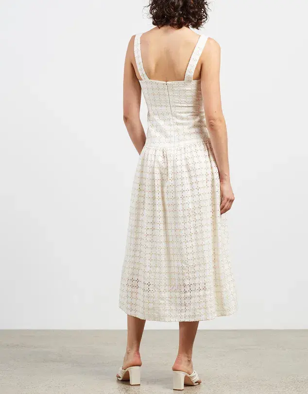 Shona Joy Penelope Midi Dress Cream Size 12  - Image 3