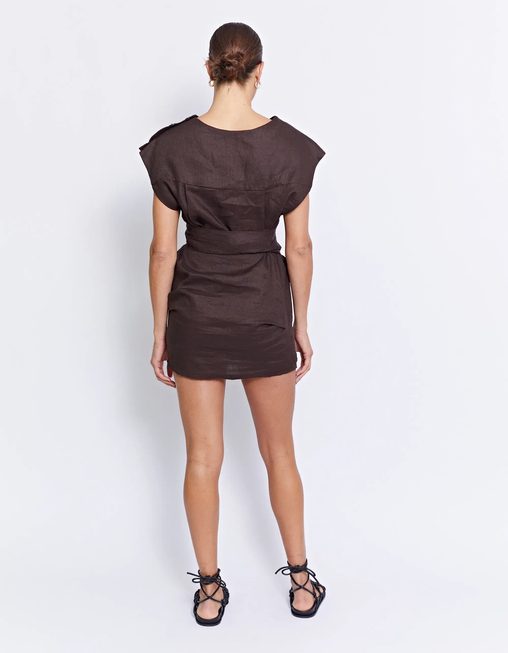 Preiffer Vito Linen Dress Brown Size 14  - Image 3
