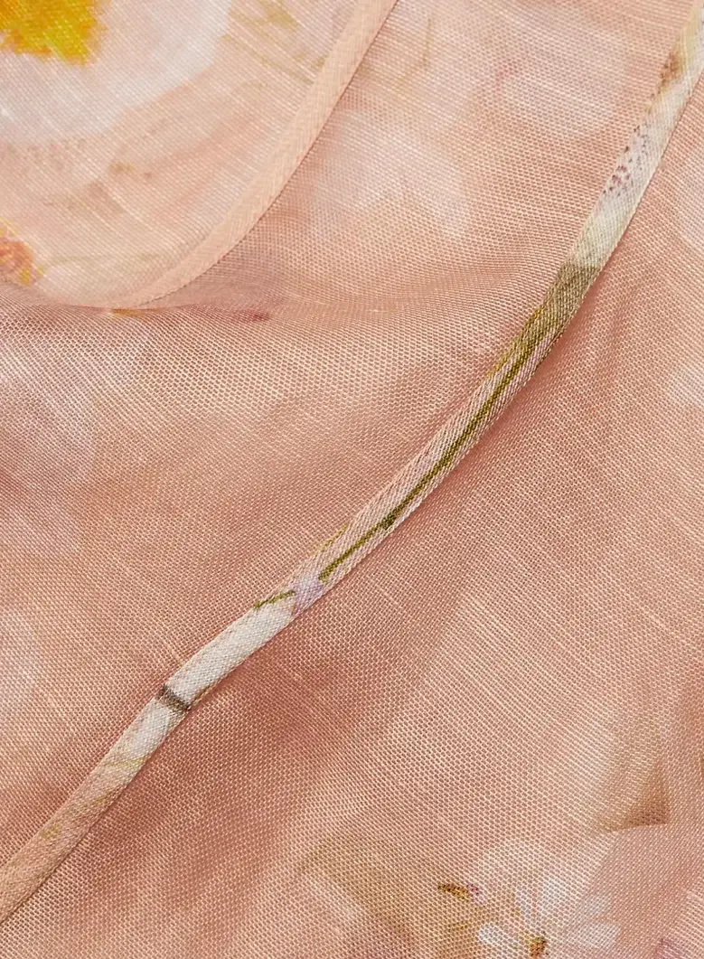 Zimmermann Dancer Puff Sleeve Mini in Blush Garden Floral Print Size 1 / Au 10 for rent on The Volte - main image