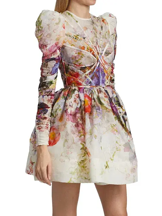 Zimmermann Prima Panelled Mini Dress Floral Size 1 / Au 10 - Image 2