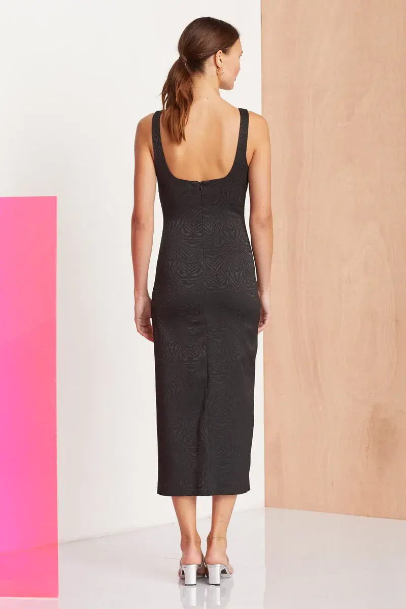Bec & Bridge Ze'bre Midi Dress Black Size AU 6 - Image 2