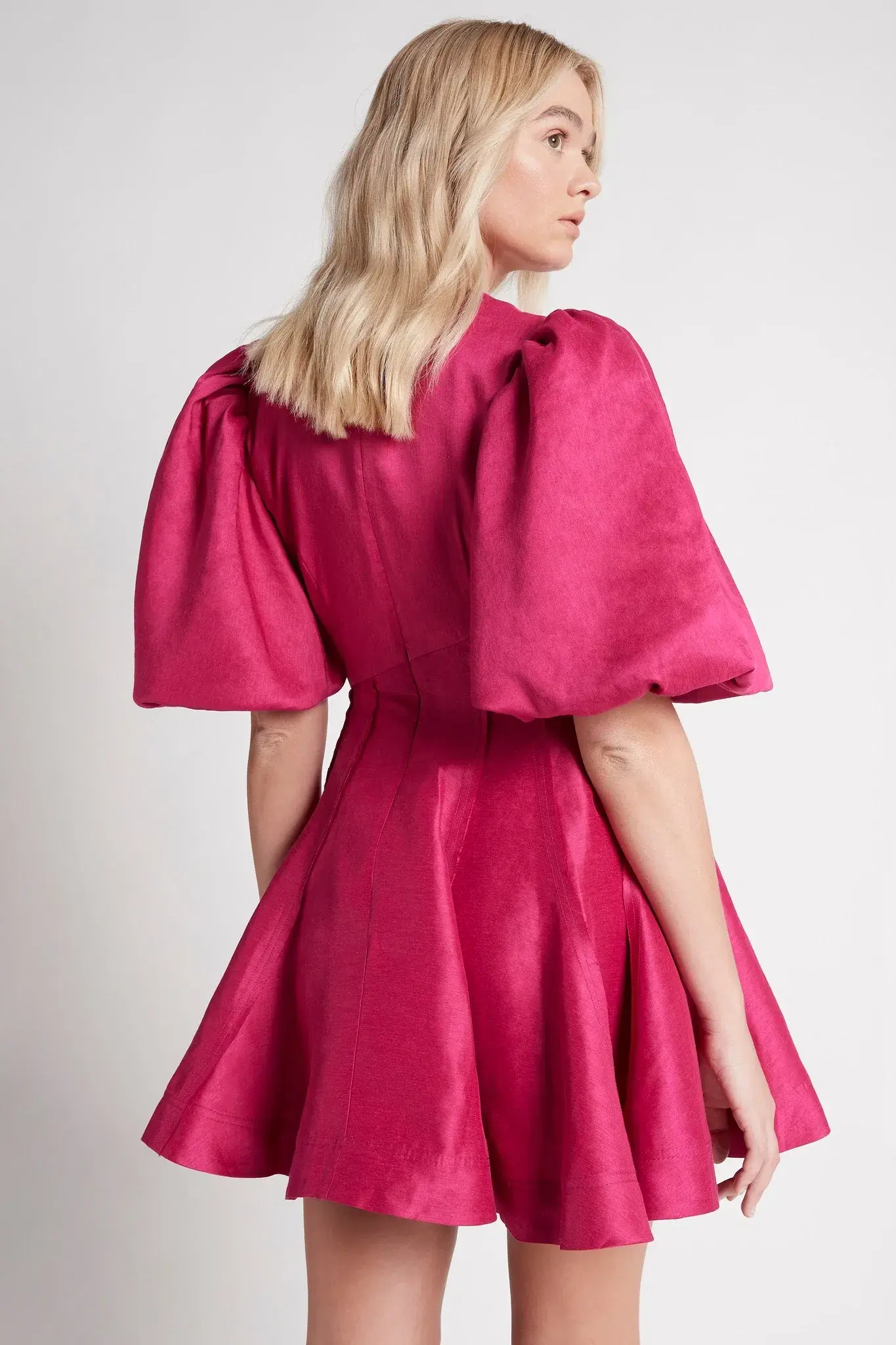 AJE Admiration Asymmetric Mini Dress Fuchsia Pink Size 6 - Image 3