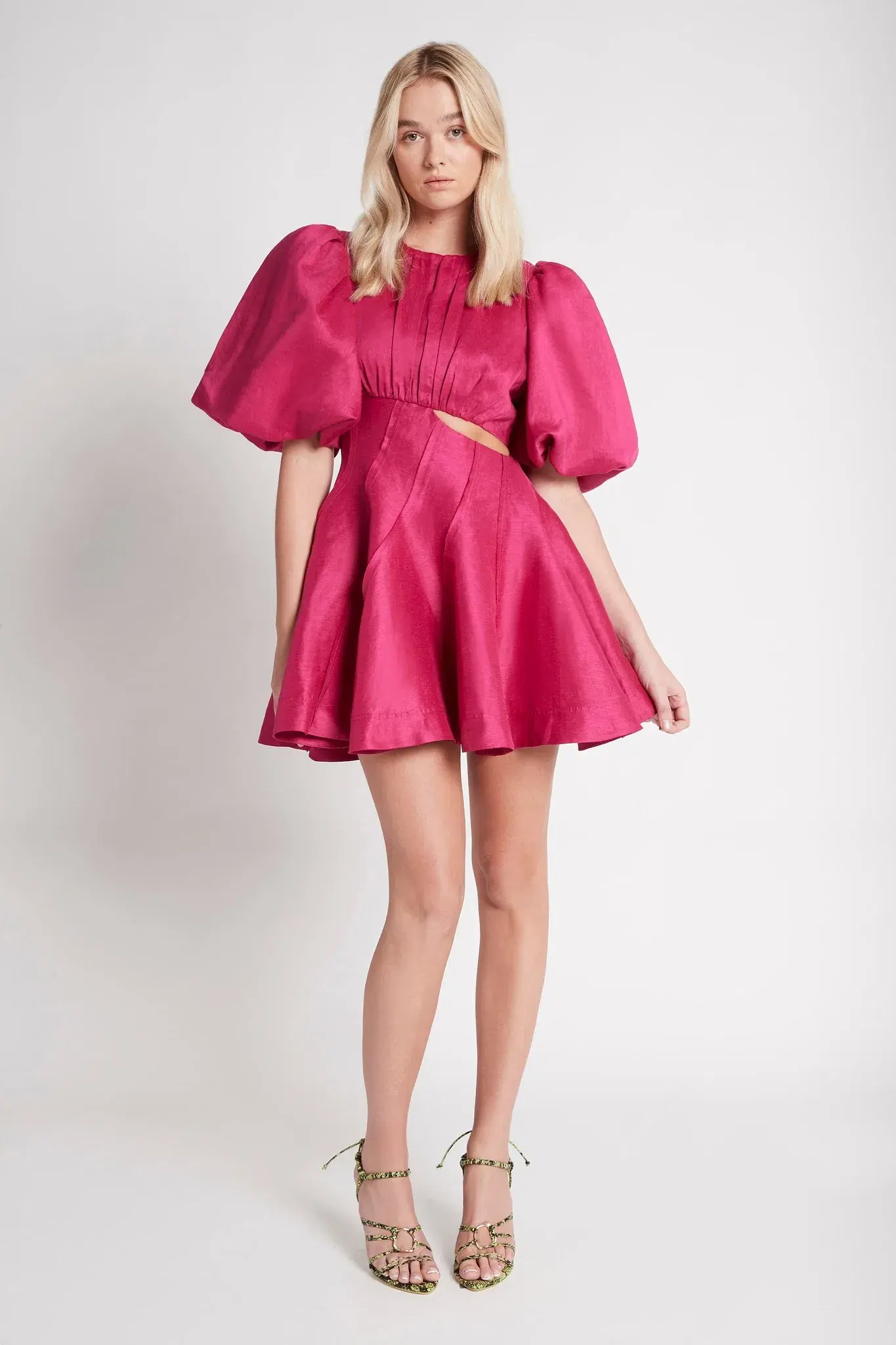 AJE Admiration Asymmetric Mini Dress Fuchsia Pink Size 6 - Image 1