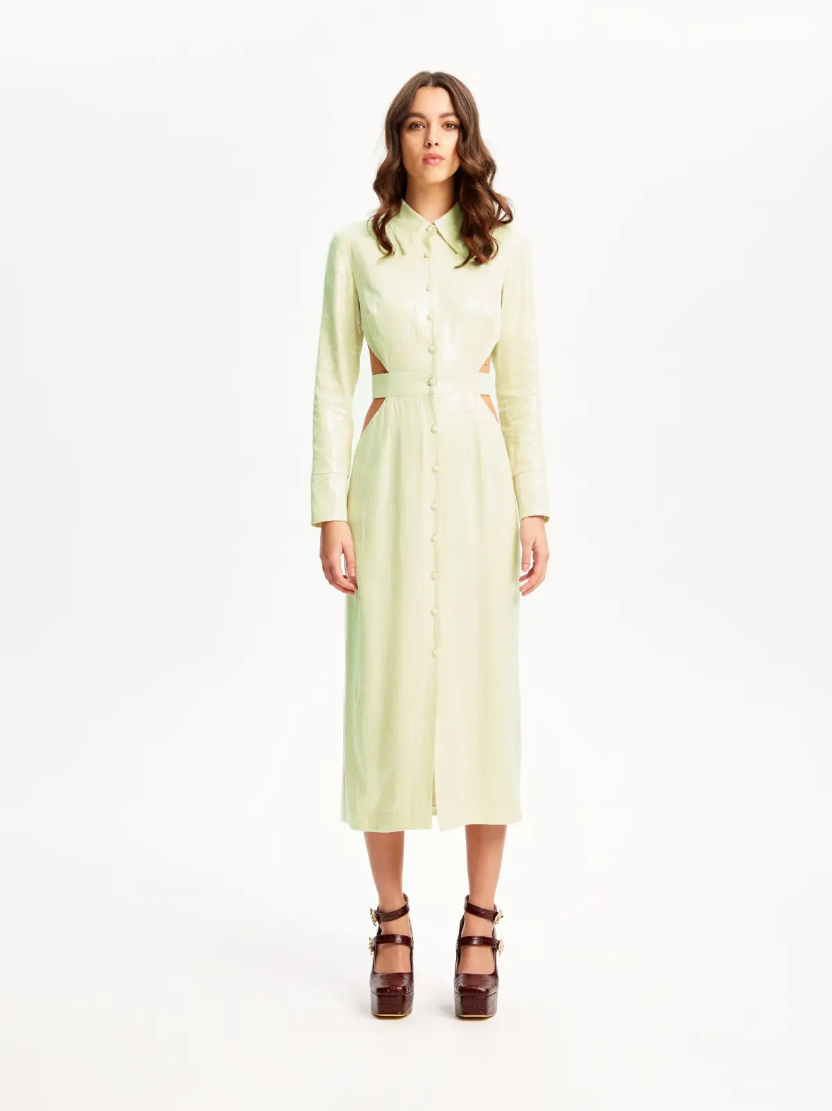 Alice McCall Lime Cream Night Sky Trench Green Size 8 - Image 1