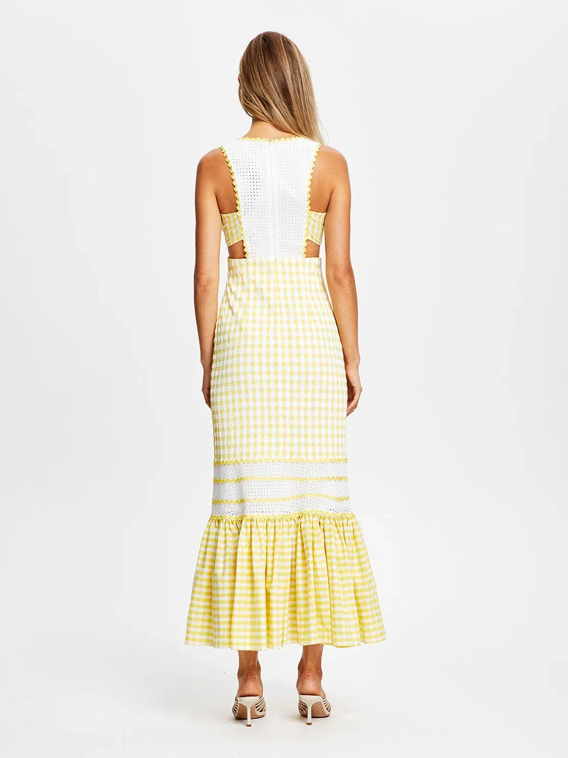 Alice McCall Mango Wild Angels Midi Dress Yellow Print Size 12 - Image 4