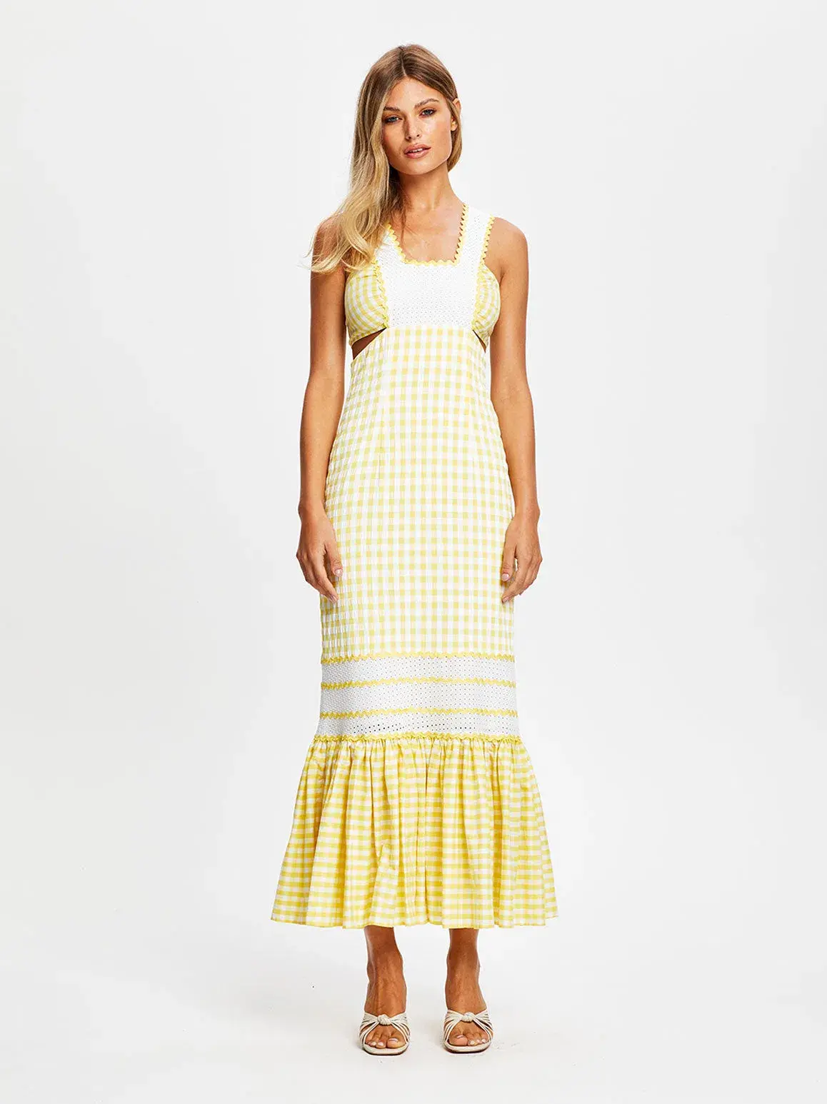 Alice McCall Mango Wild Angels Midi Dress Yellow Print Size 12 - Image 1