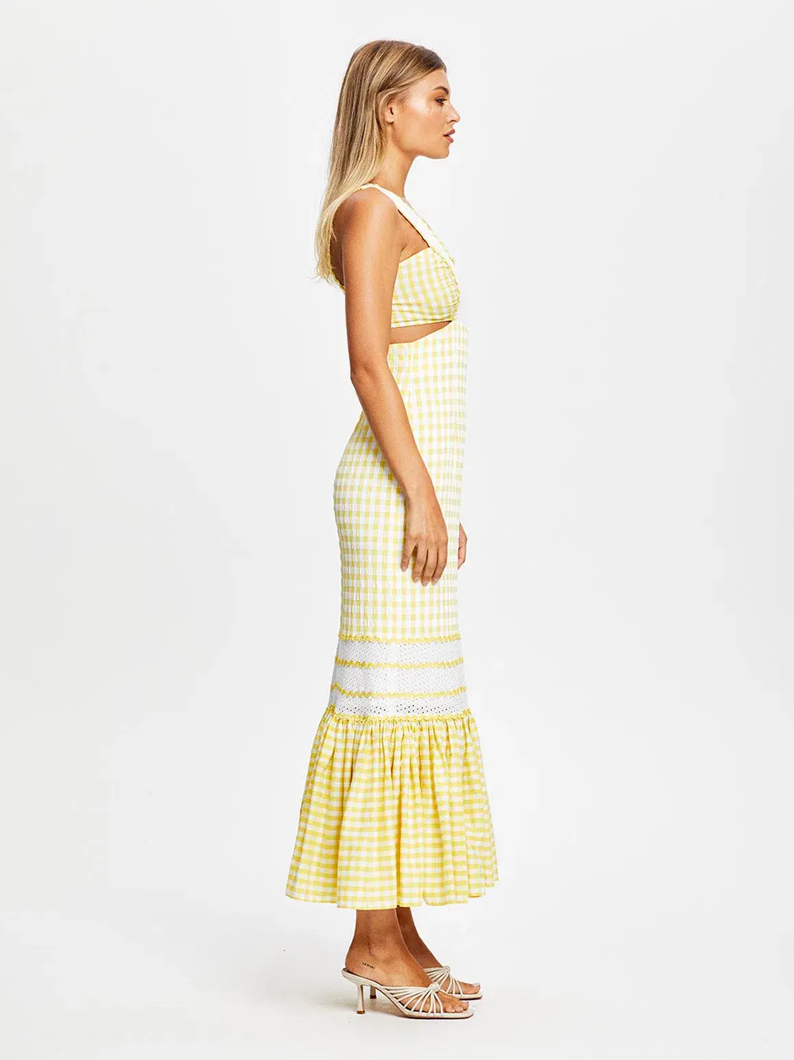 Alice McCall Mango Wild Angels Midi Dress Yellow Print Size 12 - Image 3