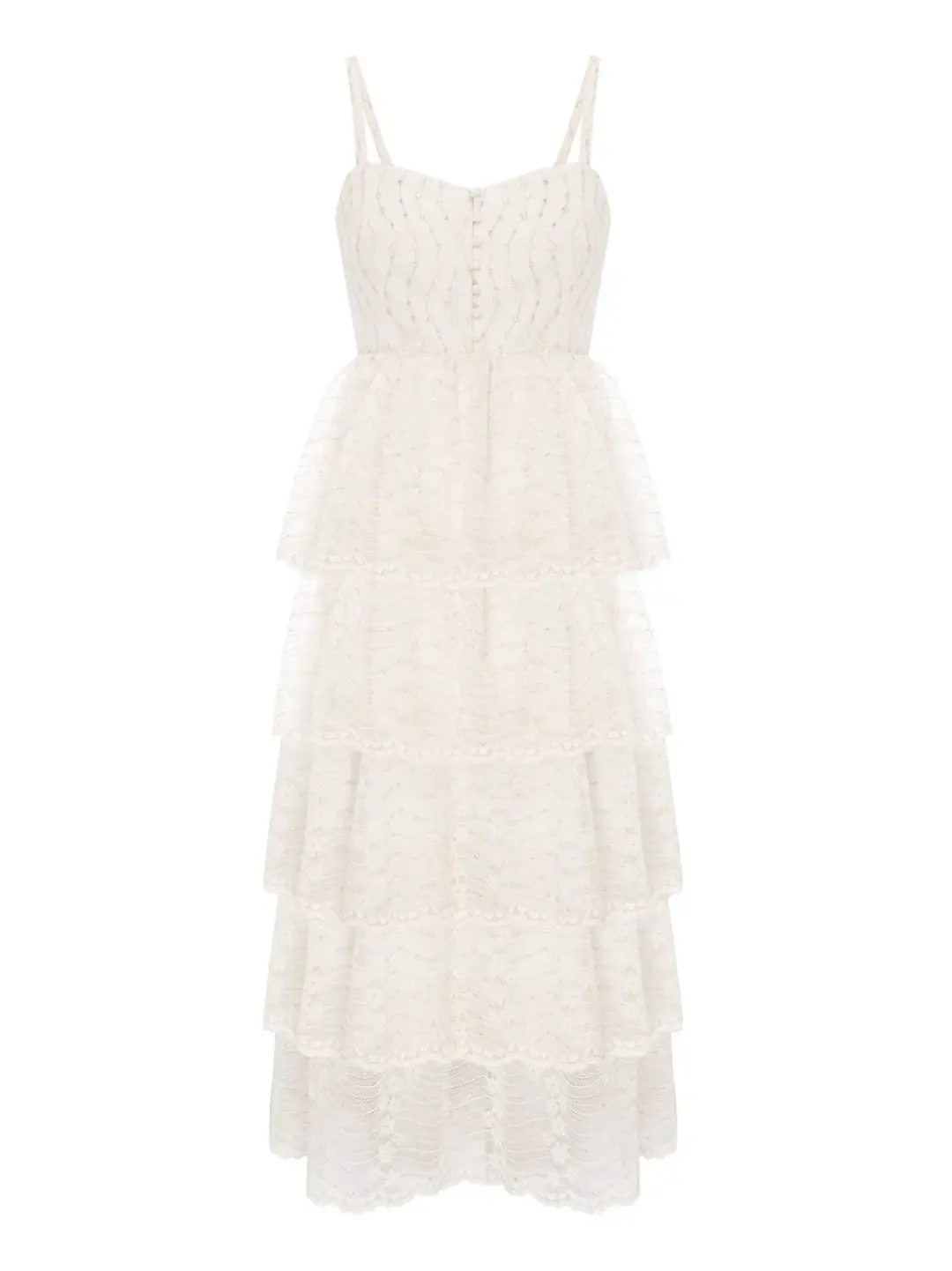 Alice McCall Creme Moonstruck Midi Dress Cream Size 12 for rent on The Volte - main image