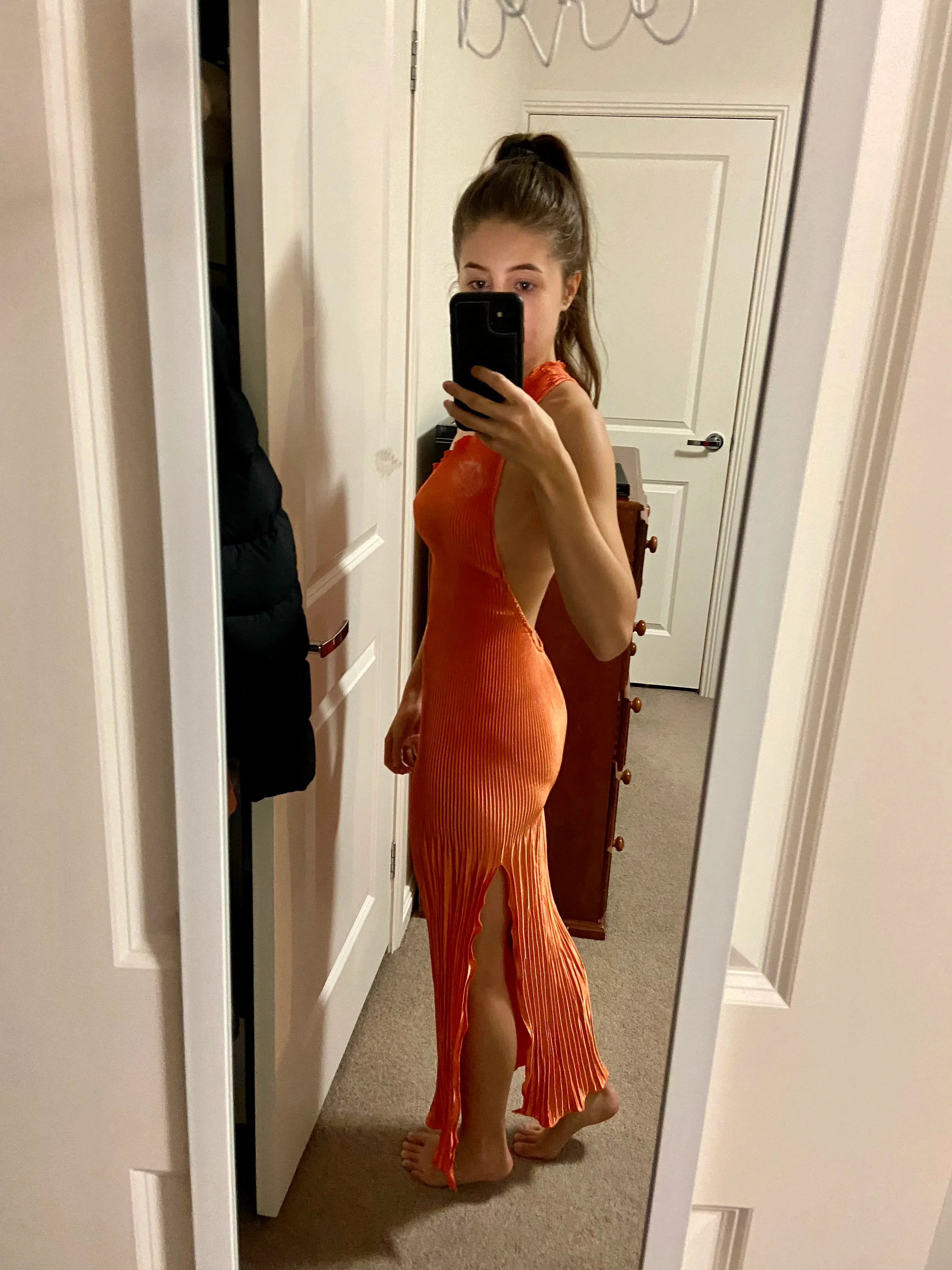 L'Idee Naomi Gown Orange Size 6 - Image 3
