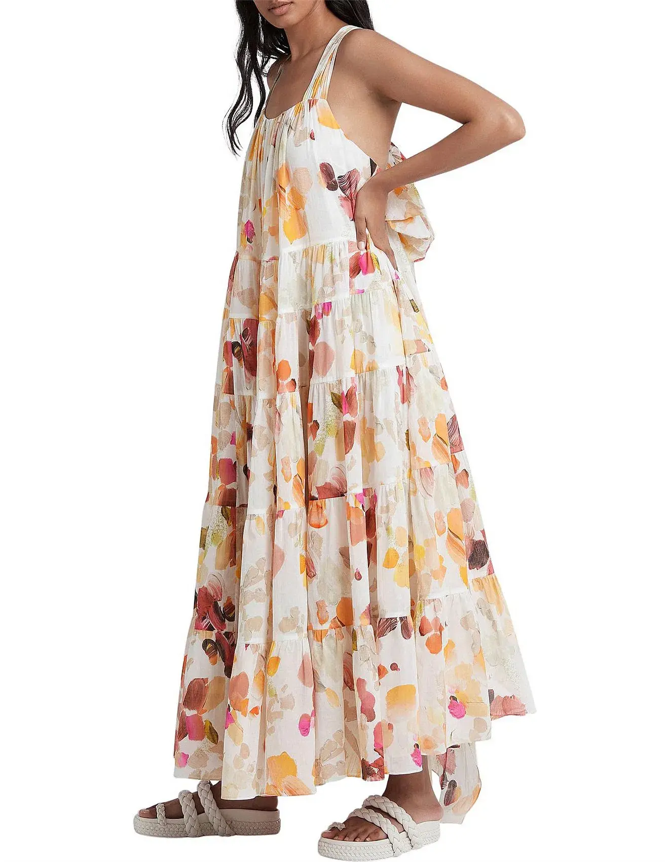 AJE Dassia Tiered Bow Back Maxi Dress - Image 2