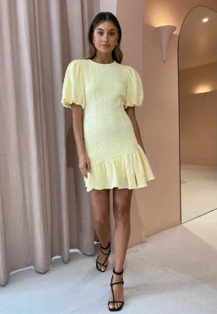 By Nicola Calypso Puff Sleeve Mini Dress - Image 1