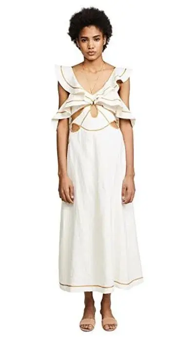 Zimmermann Painted Heart Flutter Dress Cream Size 1 / AU 10 - Image 2