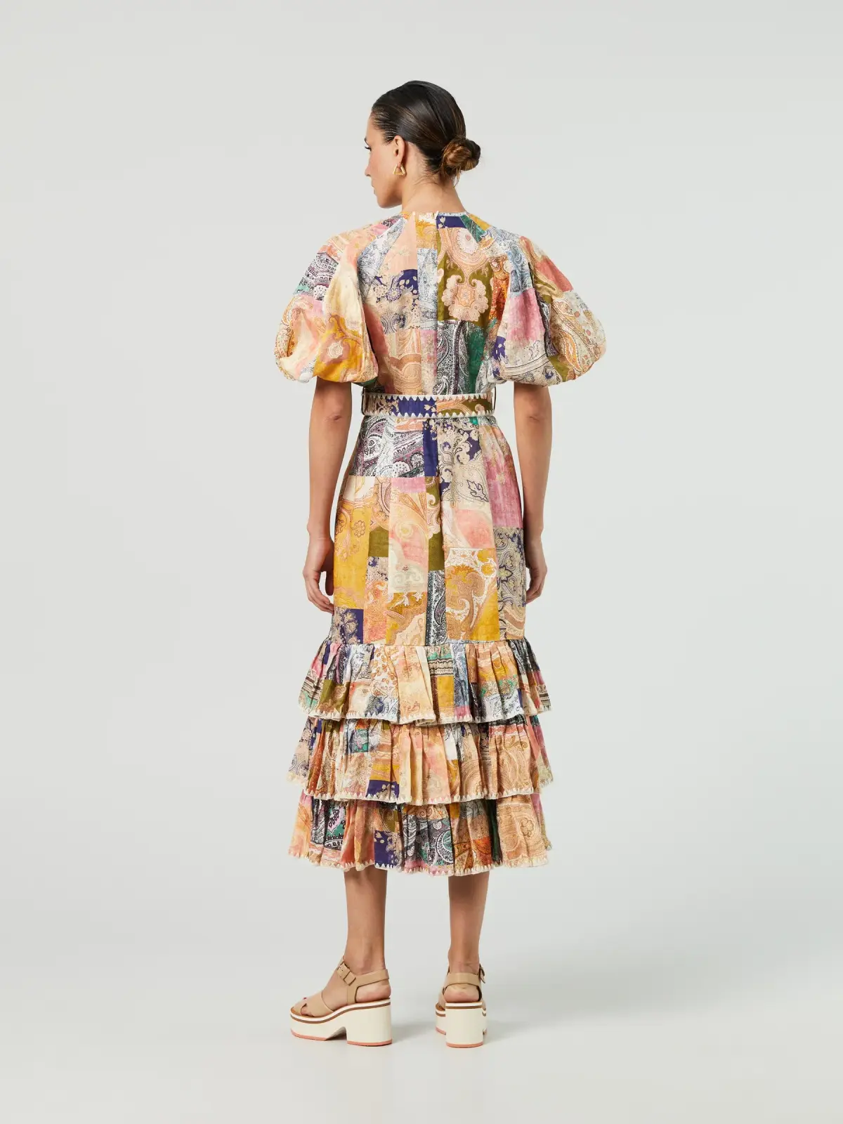 Zimmermann Anneke Ruffle Hem Long Dress Print Size 1/Au 10 - Image 2