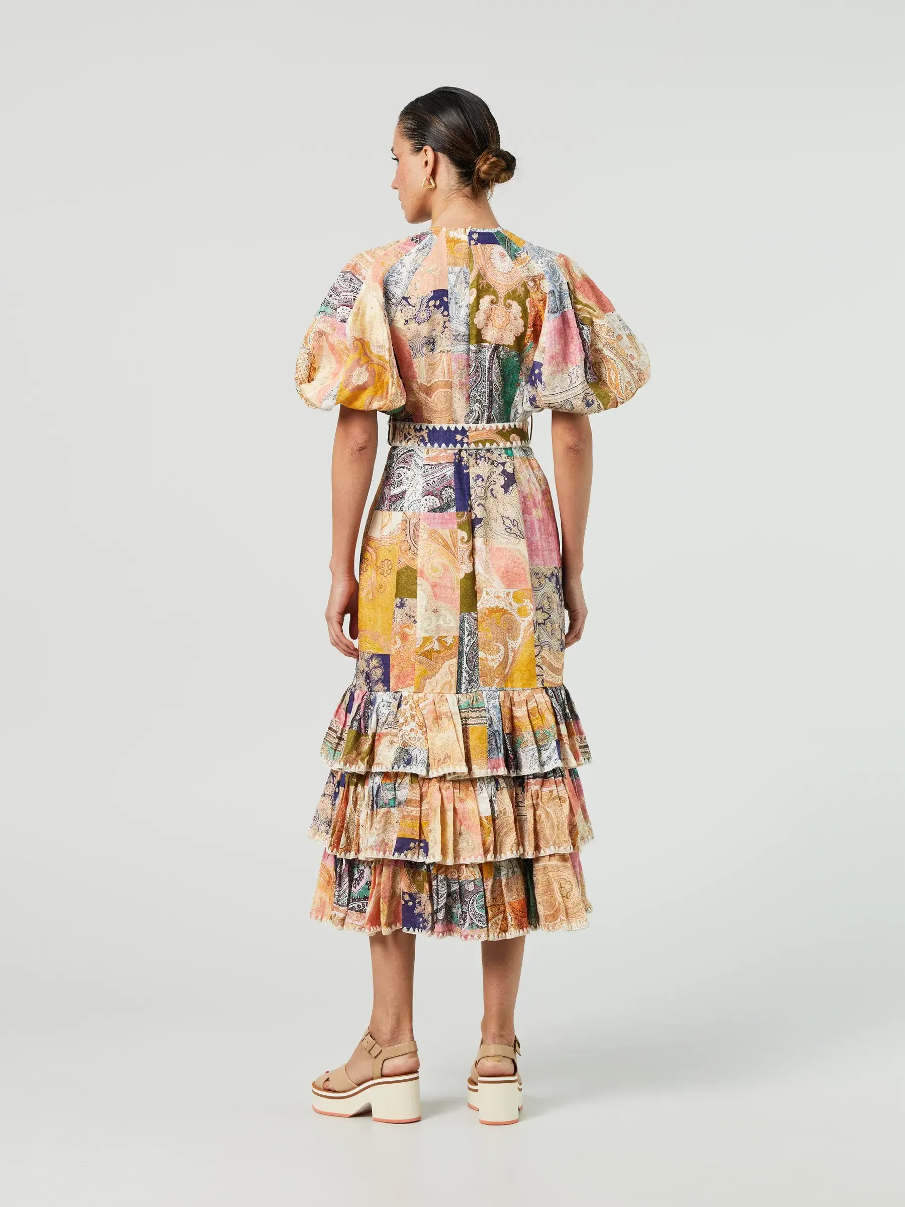 Zimmermann Anneke Ruffle Hem Long Dress Print Size 1/Au 10 - Image 2