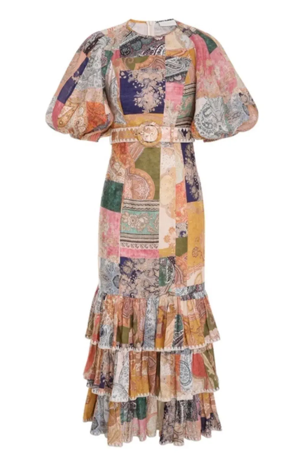 Zimmermann Anneke Ruffle Hem Long Dress Print Size 1/Au 10 - Image 3
