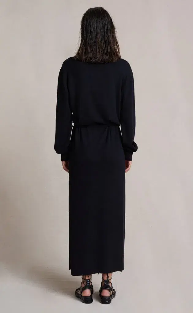 Bec and Bridge Liam Knit Polo Dress Black Size 8  for rent on The Volte - main image