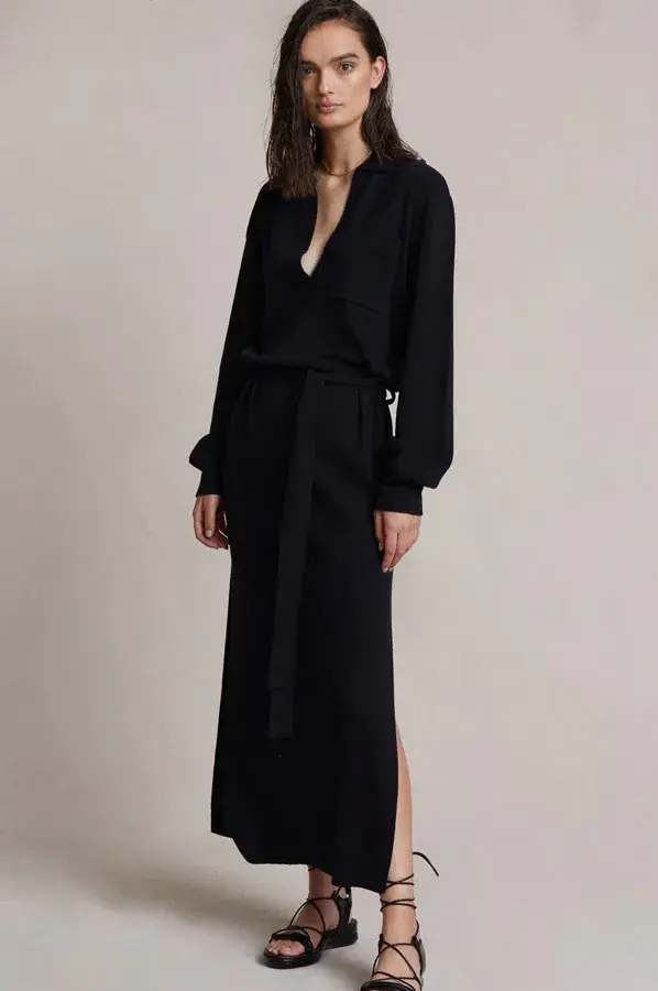 Bec and Bridge Liam Knit Polo Dress Black Size 8  - Image 1