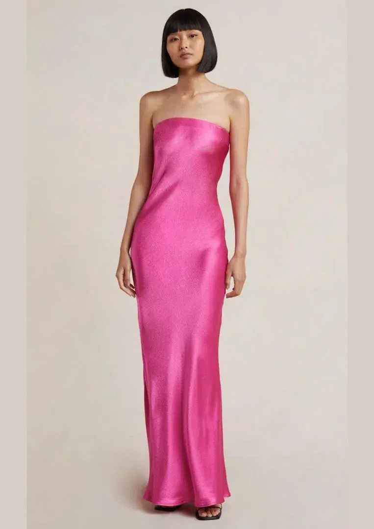 Bec & Bridge Moondance Midi Dress Deep Pink Size 8 for rent on The Volte - main image