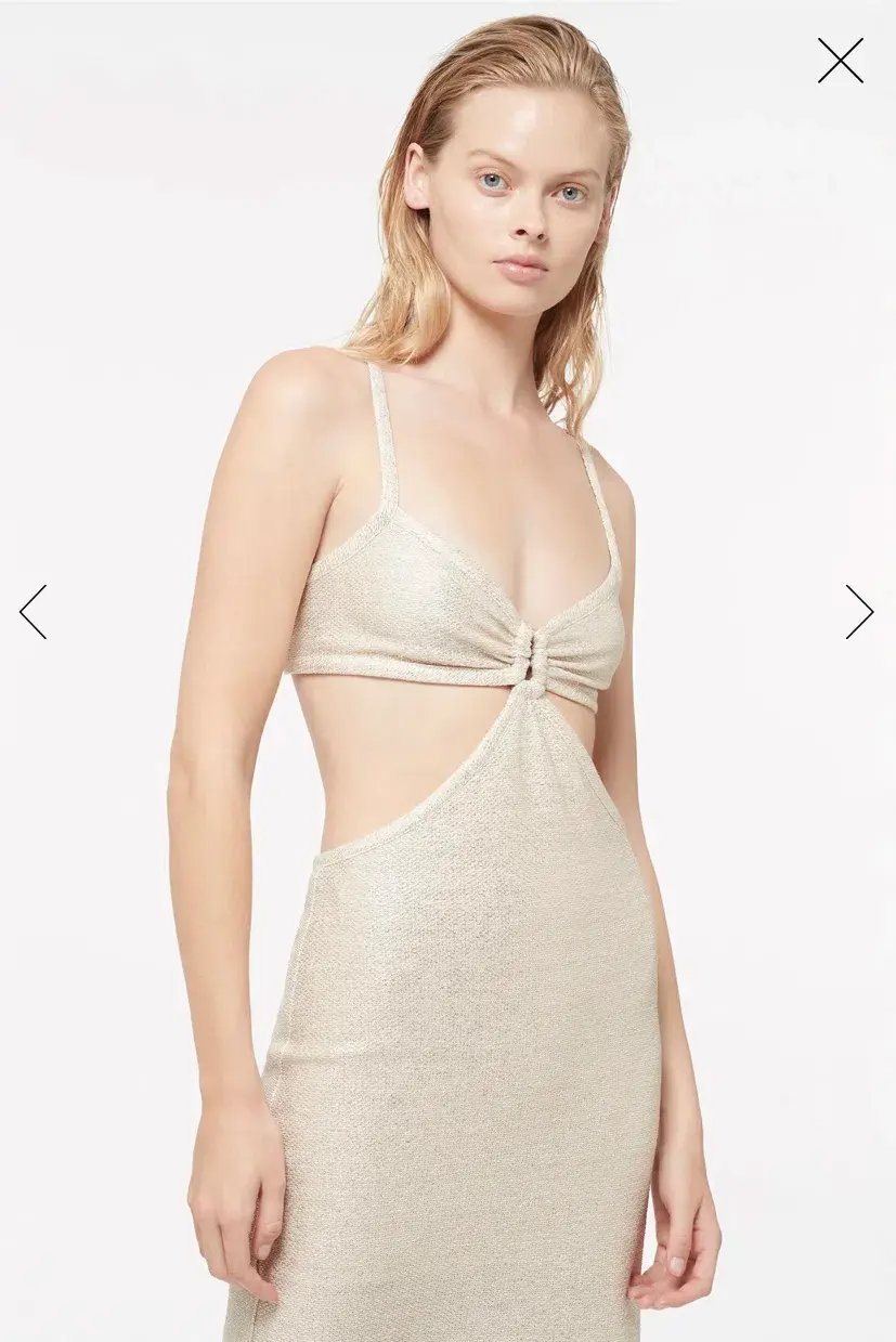 Manning Cartell Total Eclipse Cut Out Dress Soft Gold Size 6 - Image 2