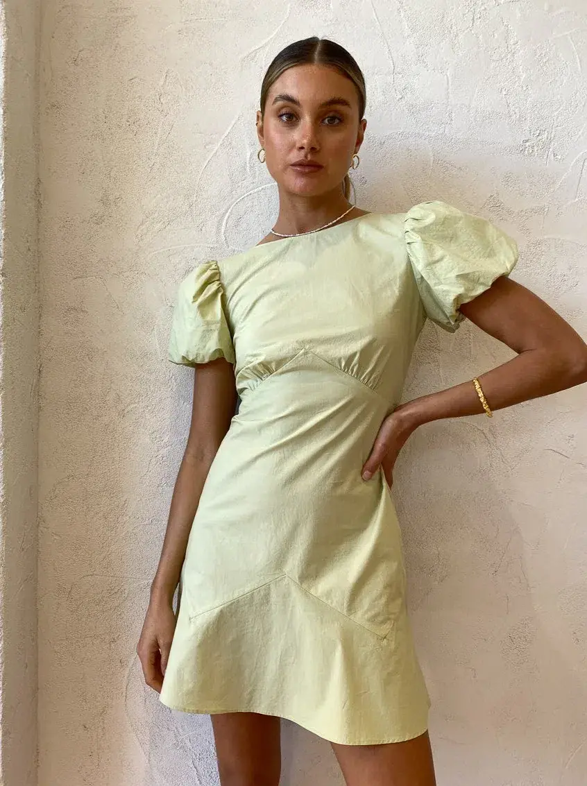 Sir the Label Mason Panelled Mini Dress in Pistachio Green Size 8 - Image 3