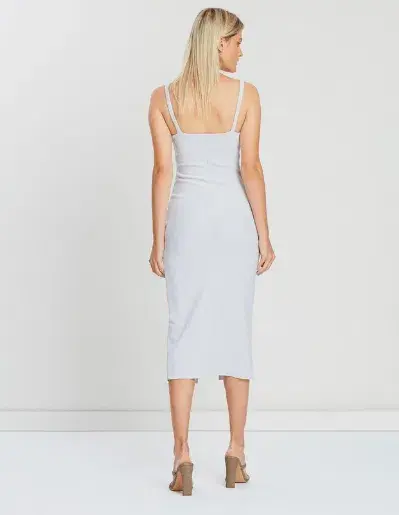 Bec & Bridge Amelie Cup Midi Dress in Pale Grey Size 10 - Image 2