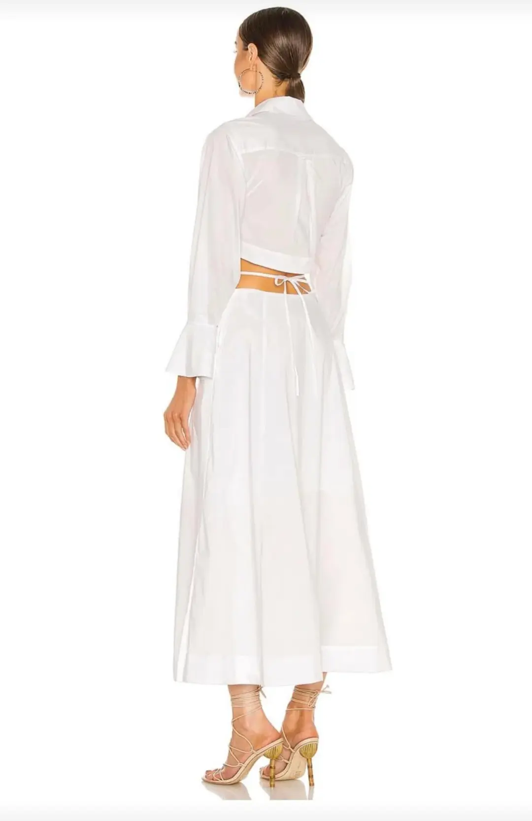 Jonathan Simkhai Alex Cut Out Shirt Dress White Size XS for rent on The Volte - main image