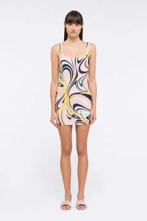Emilio Pucci Onde Print Mini Dress Pink Size 6 - Image 1