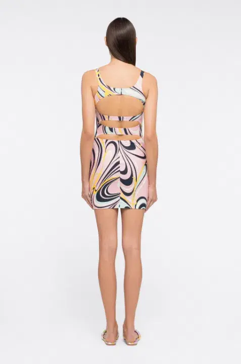 Emilio Pucci Onde Print Mini Dress Pink Size 6 - Image 2