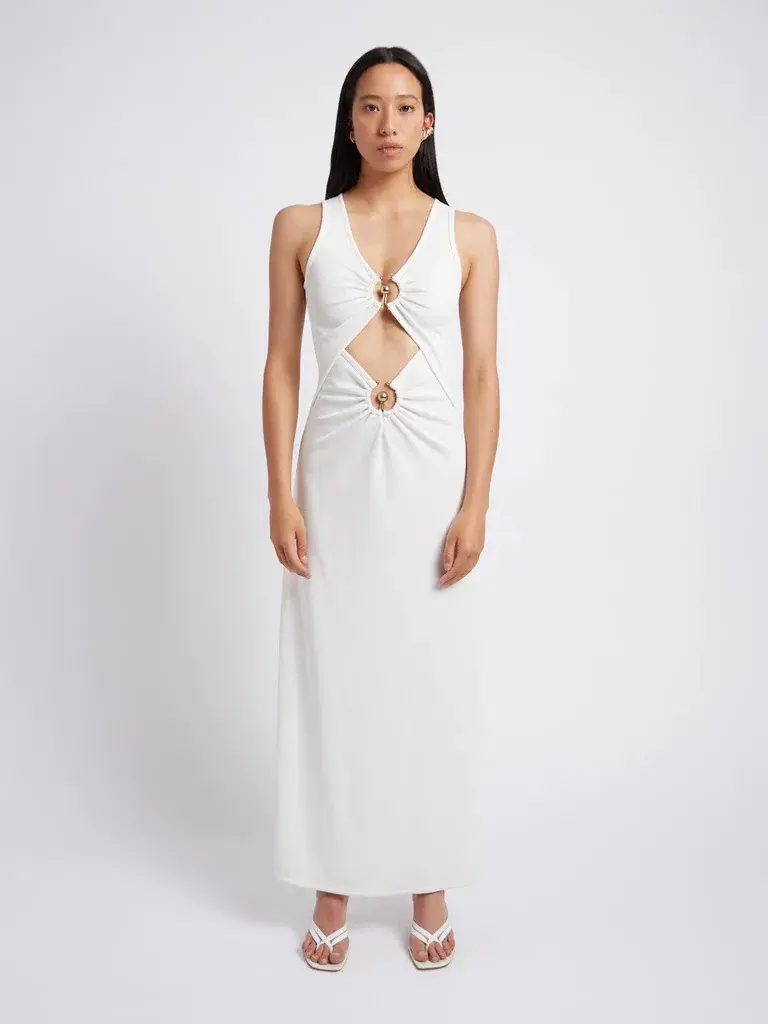 Christopher Esber Vertical Orbit Front Dress White Size 8 - Image 1