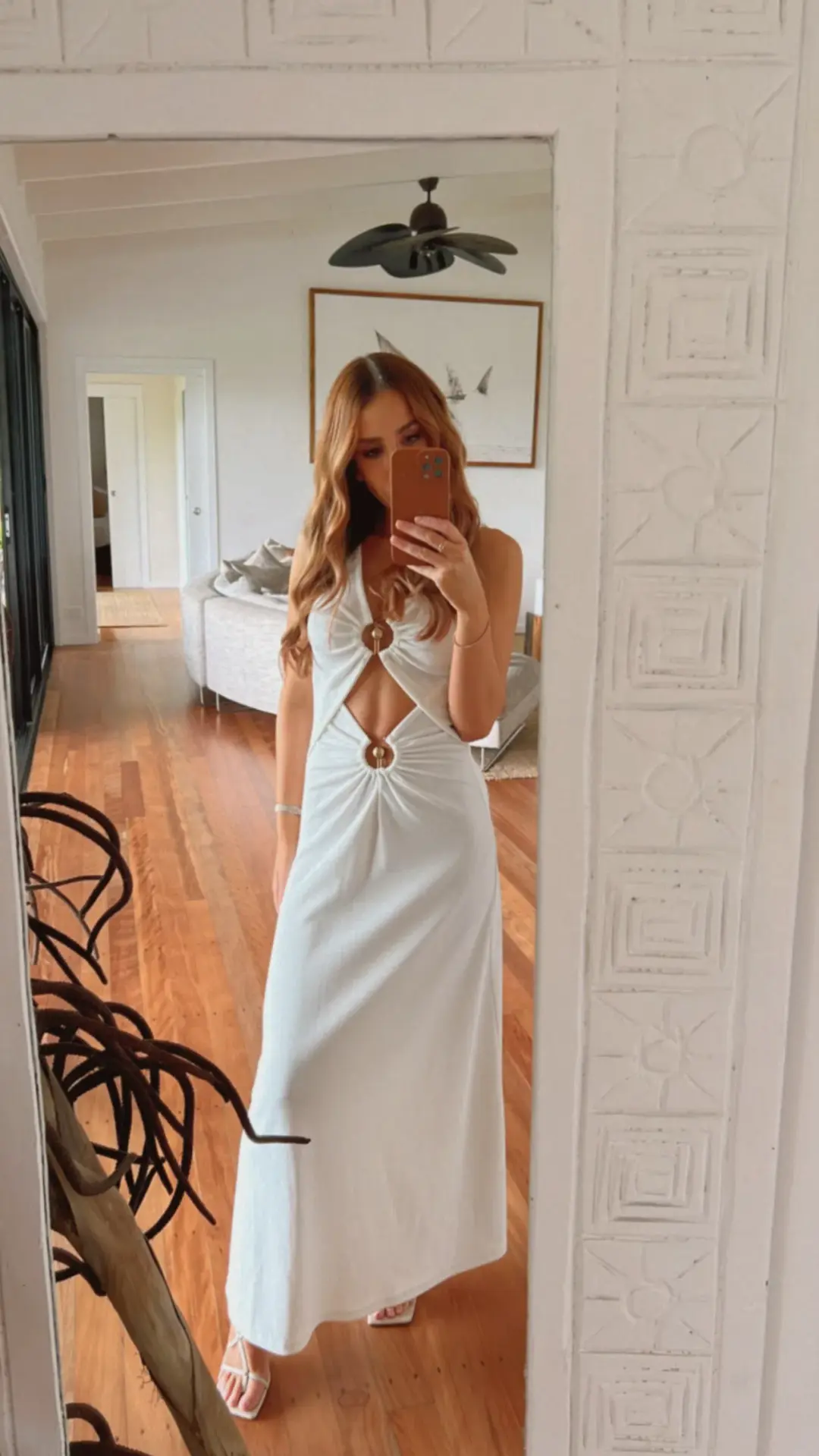 Christopher Esber Vertical Orbit Front Dress White Size 8 for rent on The Volte - main image