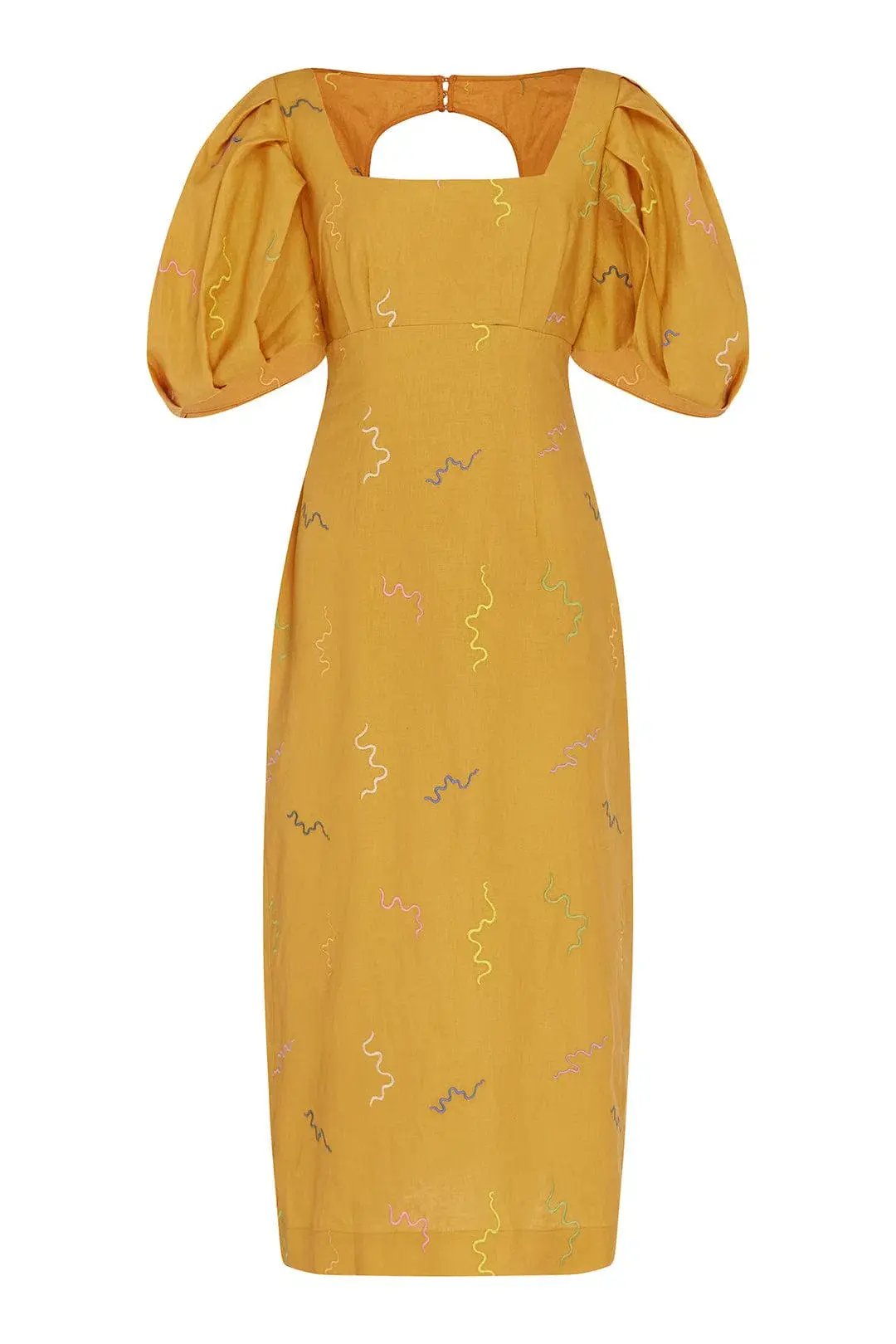 Alemais Sundance Midi Dress Yellow Print Size 6 - Image 4