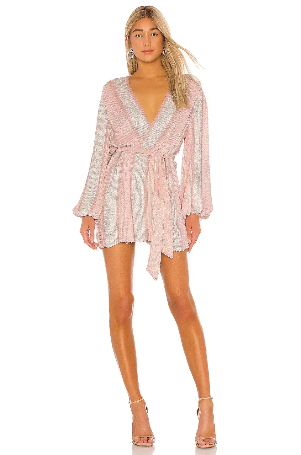 Retrofete Gabrielle Robe Dress Pastel Pink Stripes Size XS - Image 1