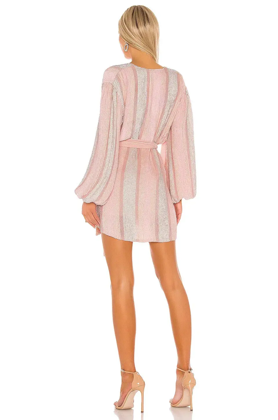 Retrofete Gabrielle Robe Dress Pastel Pink Stripes Size XS - Image 3