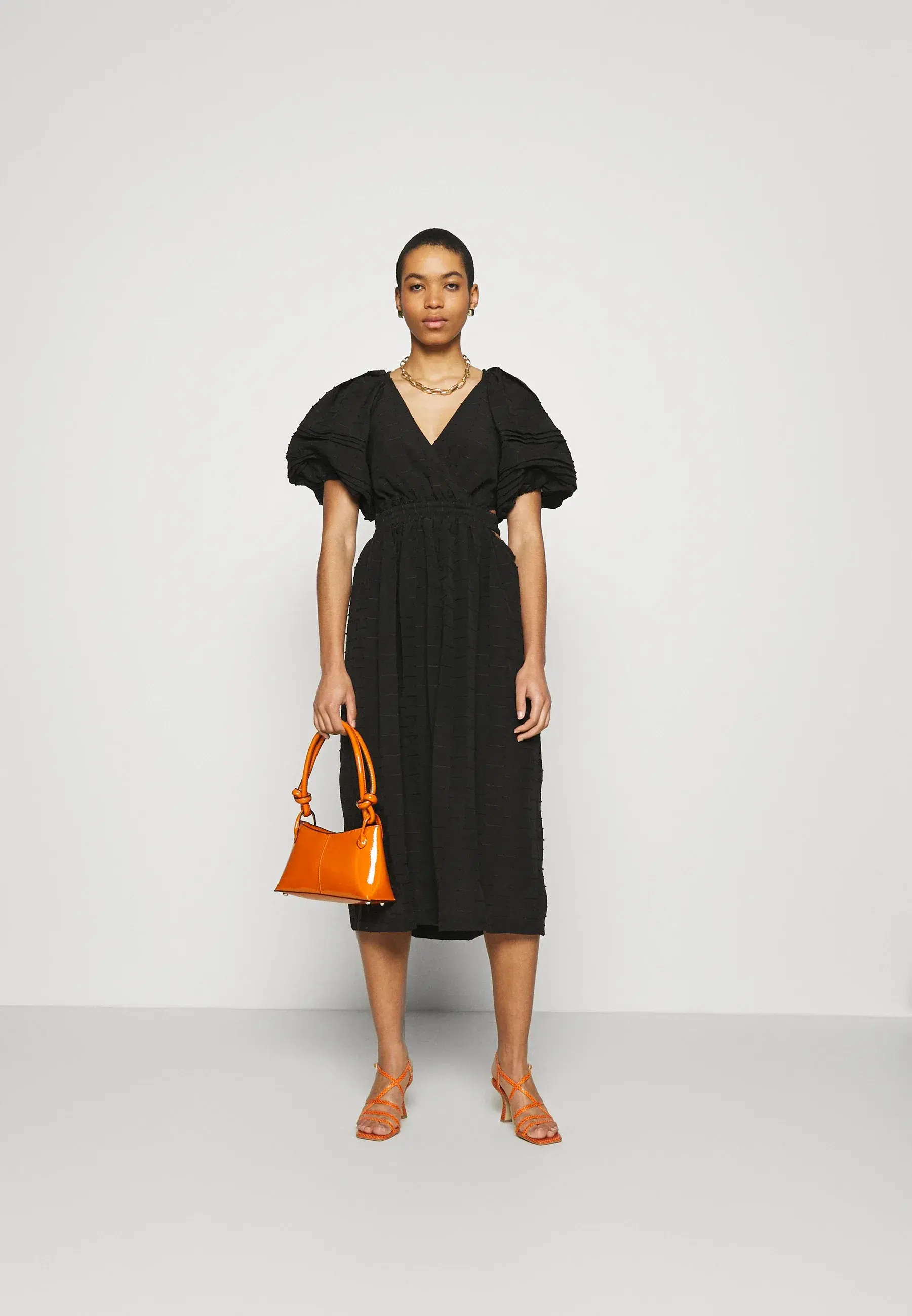 C/MEO Disperse Short Sleeve Dress Black Size 6 - Image 1