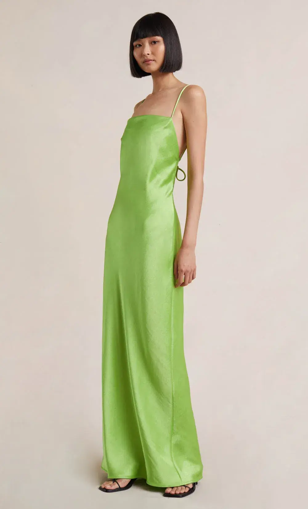 Bec & Bridge The Dreamer Tie Back Maxi Dress Lime Green Size 10  for rent on The Volte - main image