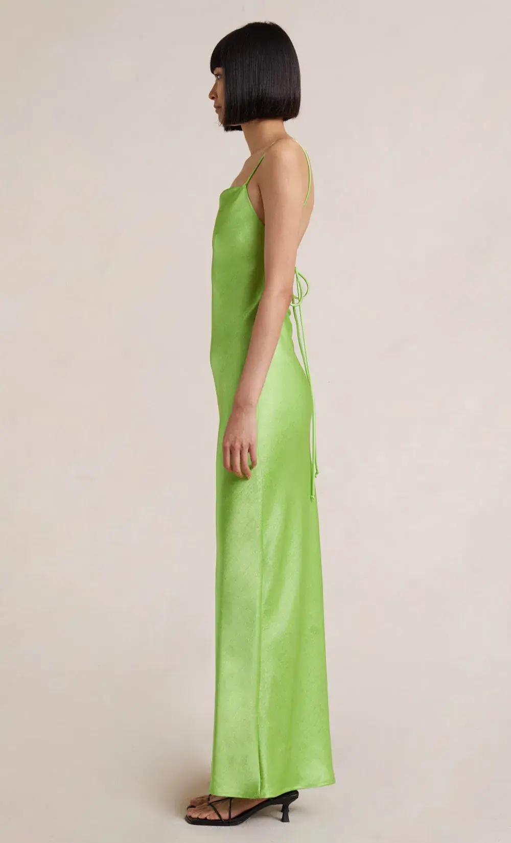 Bec & Bridge The Dreamer Tie Back Maxi Dress Lime Green Size 10  for rent on The Volte - main image