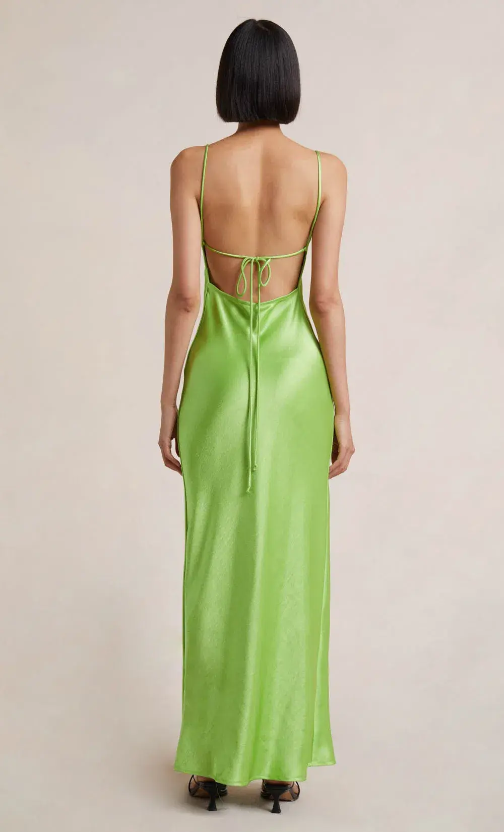 Bec & Bridge The Dreamer Tie Back Maxi Dress Lime Green Size 10  for rent on The Volte - main image