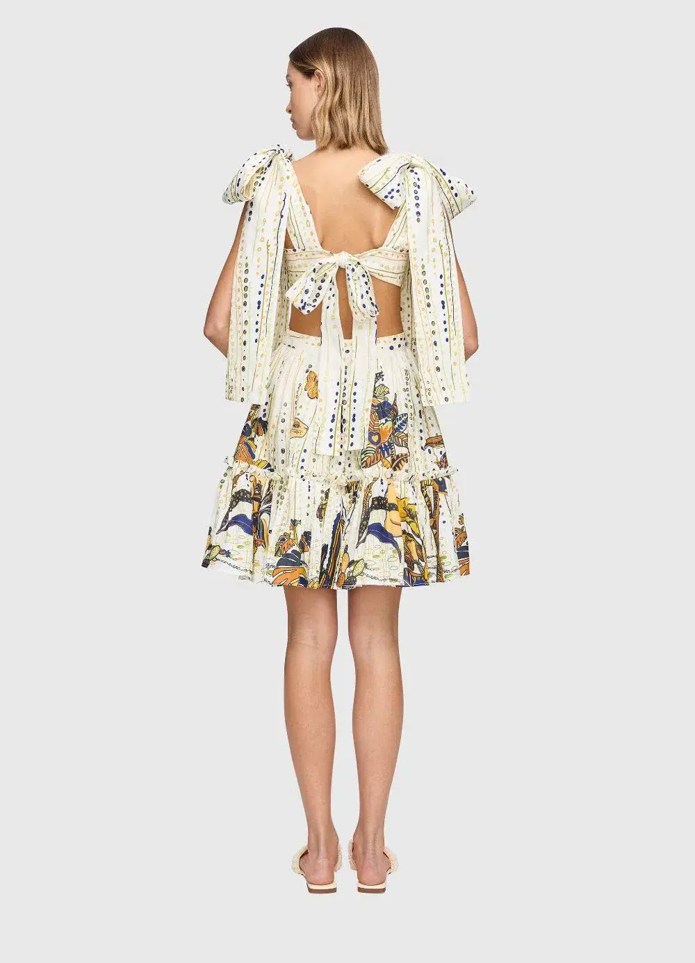 Leo Lin La Vida Bowtie Mini Dress Print Size 10 - Image 2