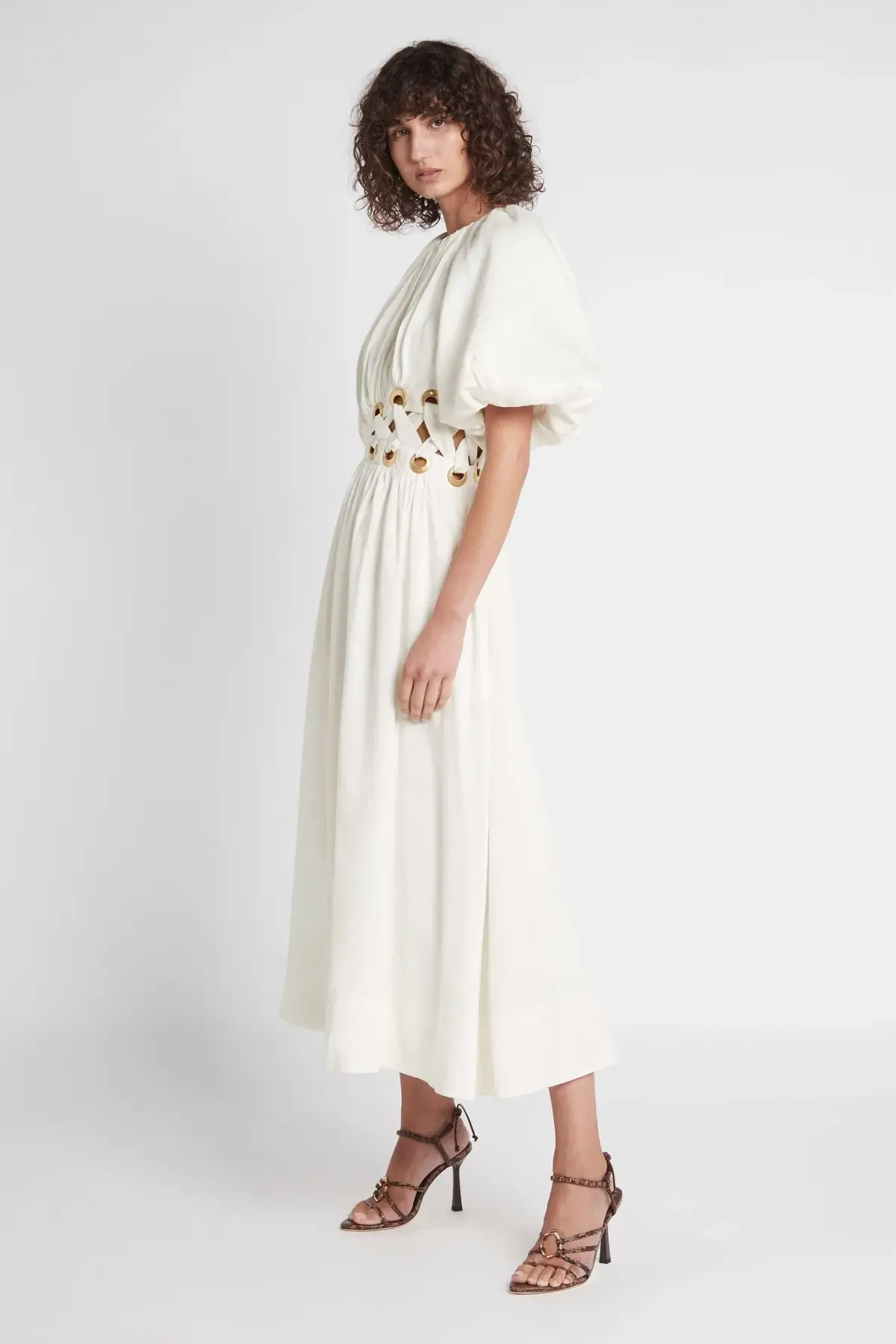 Aje Virtuous Asymmetric Midi Dress White Size 10 - Image 2