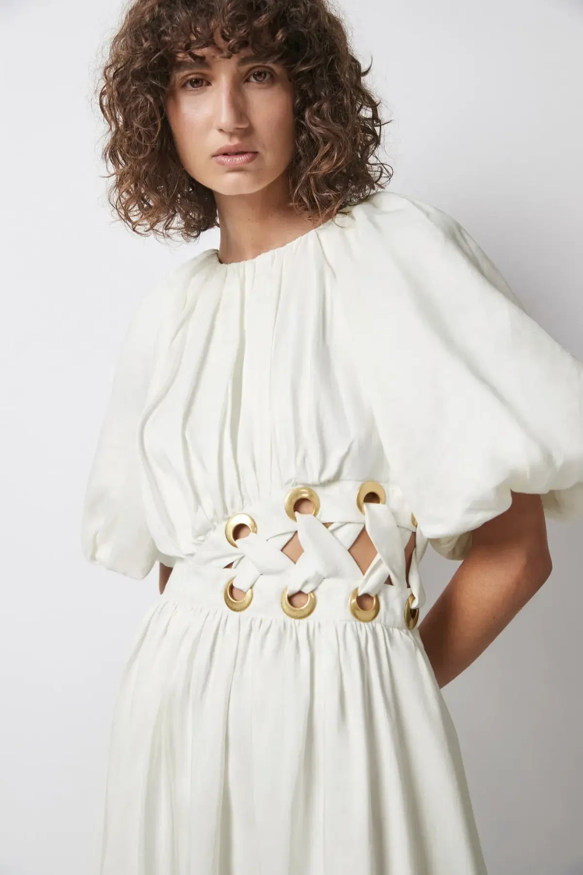 Aje Virtuous Asymmetric Midi Dress White Size 10 - Image 3
