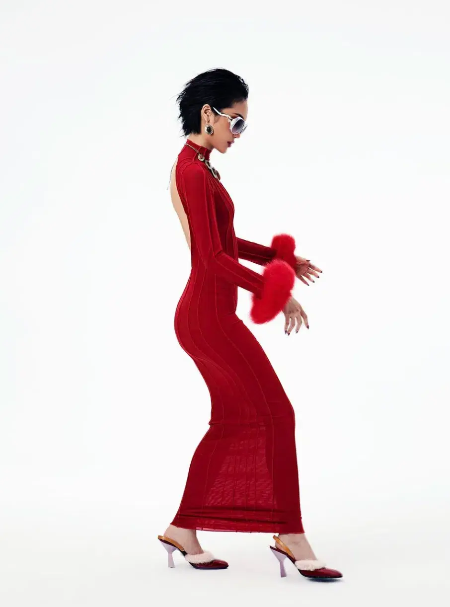 Fancì Club Silky Dress Red Size S - Image 2