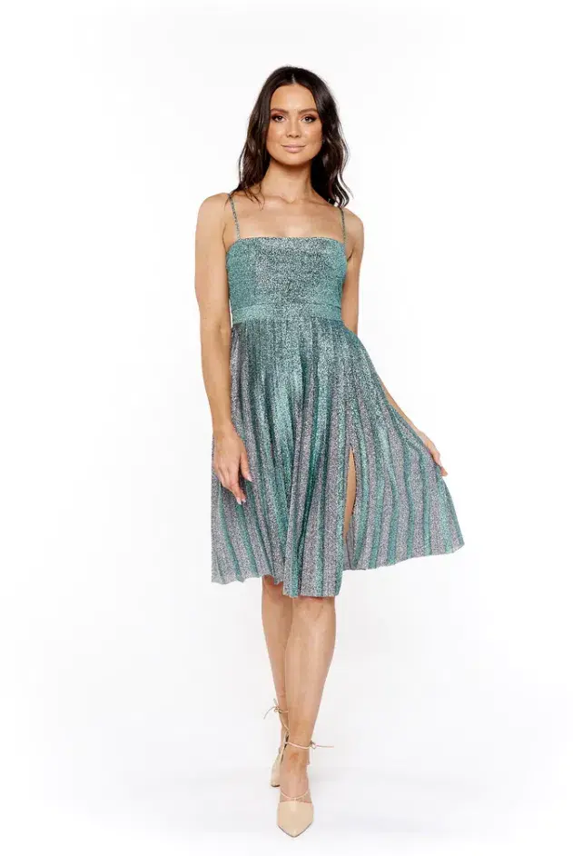 MISHA Janelle Midi Dress Green Glitter Size 8/S - Image 1