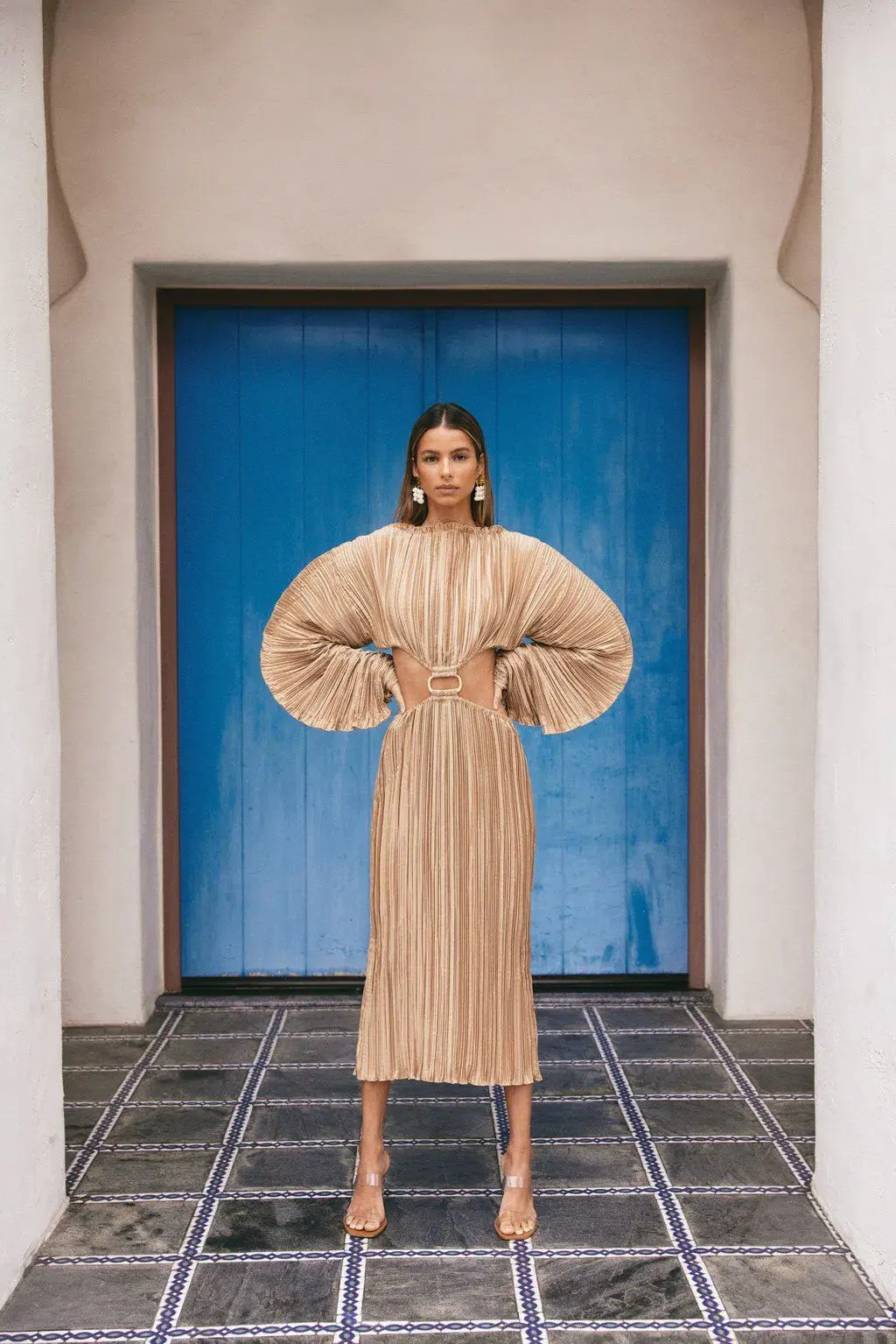 Cult Gaia Akilah Dress Brown Size 8 for rent on The Volte - main image