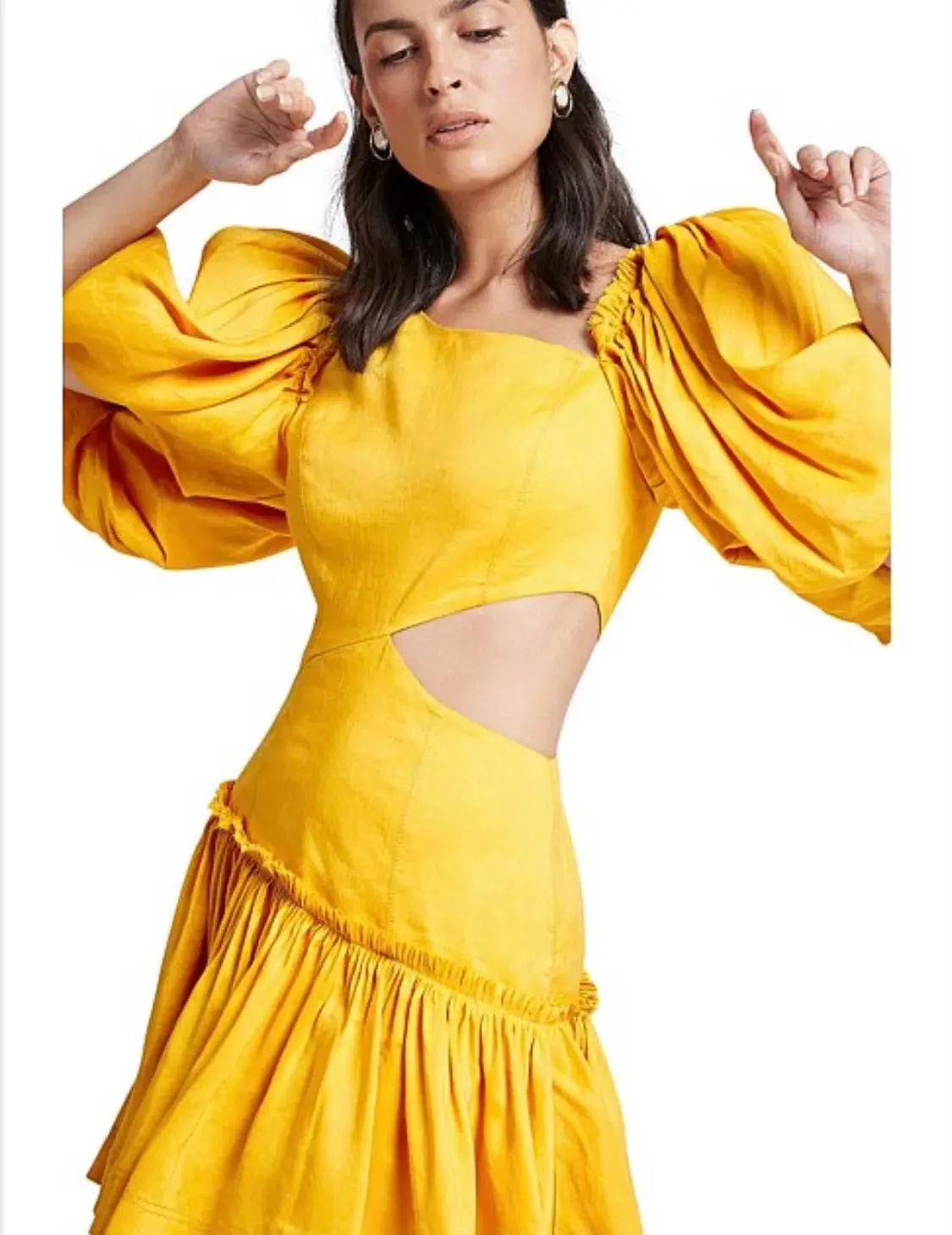 Aje Chateau Mini Dress Yellow Size 4  - Image 3