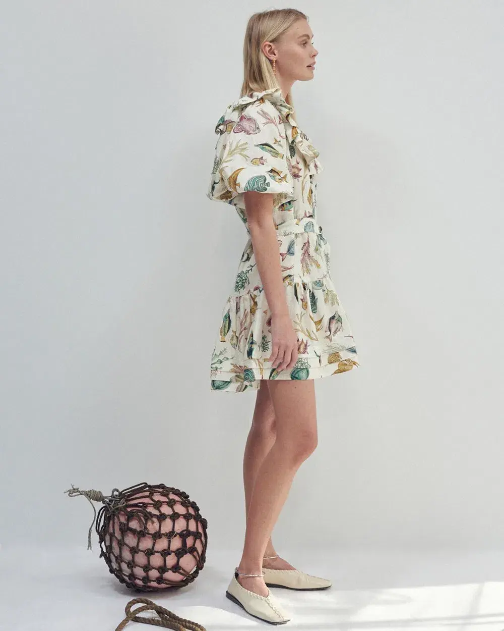 Alemais Wanda Frill Mini Dress Print Size 12 - Image 2