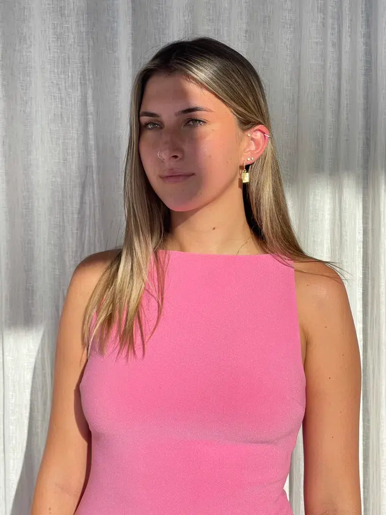 Bec & Bridge Clover Mini Dress Pink Size 10  for rent on The Volte - main image