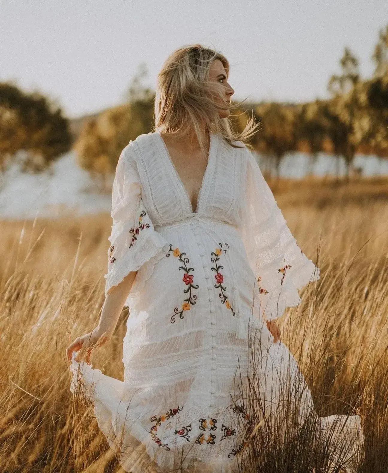 Fillyboo Charm Your Way Embroidered Maxi Dress White Size L - Image 2